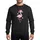 Christmas Flamingo Lovers' Cheerful Bubblegum Pink Flamingo with Candy Apple Red Santa Hat & White Snowflakes Vector Art Sweatshirt - 1