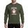 Workplace Holiday Celebrators' Bold Cartoon Red Santa with White Beard, Playful Bubble Text 'MANAGER', White Snowflakes, Chroma Green Sweatshirt - 1