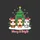 Guinea Pig Lovers' Cheerful Cartoon Guinea Pigs Red Santa Hats Green Christmas Tree Golden Star Ornaments Merry & Bright Whimsical Holiday Sweatshirt - 2