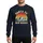 Southwestern Style Lovers' Distressed Vintage Santa Fe Desert Sunset & Mountain Peaks in Earthy Orange Blue-Grey Sweatshirt - 1