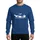 Family Christmas Whimsical White Vector Dinosaurs Pulling Santa's Sleigh Starry Trail Sweatshirt - 1