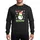 Christmas Celebrators' Cheerful Cartoon Snowman Red Striped Beanie Green Zigzag Scarf "Let It Snow" Snowflakes Sweatshirt - 1