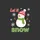 Christmas Celebrators' Cheerful Cartoon Snowman Red Striped Beanie Green Zigzag Scarf "Let It Snow" Snowflakes Sweatshirt - 2