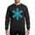 Peace Symbol Enthusiasts' Vibrant Cyan Geometric Snowflake Retro Winter Motif Sweatshirt - 1