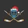 Men's & Boys' Detailed Blue Hockey Goalie Mask with Santa Hat, Crossed Sticks & Colorful Christmas Lights Sweatshirt - 2