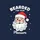 Holiday Humor Enthusiasts' Playful Winking Santa Portrait, Voluminous White Beard, Classic Red Hat, Bold 'BEARDED' Text Sweatshirt - 2