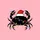 Crabbing Fishermen's Festive Black Crab Red Santa Hat Multi-Color Christmas Lights Sweatshirt - 2
