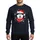 Siberian Husky Fans' Cheerful Blue-Eyed Husky in Red Santa Hat, Scarf, Christmas Lights & Snowflakes Sweatshirt - 1