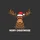 Christmas Lovers' Whimsical Cartoon Moose with Santa Hat & Multi-Color Lights 'MERRY CHRISTMOOSE' Sweatshirt - 2