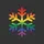 Modern Inclusivity Advocates' Bold Geometric Rainbow Pride Snowflake with Star Tips Sweatshirt - 2