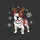 Dog Lovers' Festive American Bulldog Reindeer Antlers Vibrant Christmas Lights Digital Art Sweatshirt - 2