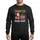 Adult Holiday Fans' Pixelated Ugly Sweater Santa Red Suit Pushing Cart Overflowing Teal Orange Pink Wine Bottles & SANTA WE NEED MORE WINE Text Sweatshirt - 1
