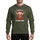 Highland Cow Fans' Rustic Christmas Red Santa Hat Brown Cow Flat Color Snowflakes Stars Cozy Text Art Sweatshirt - 1