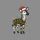 Okapi Lovers' Festive Cartoon Okapi with Santa Hat & Bright Red Green Yellow Cyan Christmas Lights Sweatshirt - 2