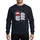 Christmas Lovers' Vibrant Red White Ho Ho Ho Wavy Stacked Text Santa Hat Stars Snowflakes Sweatshirt - 1