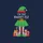 Family Christmas Group Whimsical Sweet Elf Bright Green Hat Skirt Candy Cane Red White Stockings Gold Accents Sweatshirt - 2