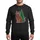 Christmas Cat Lovers' Red Buffalo Plaid Cat Silhouette Forest Green Tree Graphic Sweatshirt - 1