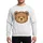 Cute Style Enthusiasts' Illustrative Teddy Bear Face with Layered Caramel, Tan, Espresso Brown Fur and Flat Charcoal Eyes Sweatshirt - 1