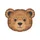 Cute Style Enthusiasts' Illustrative Teddy Bear Face with Layered Caramel, Tan, Espresso Brown Fur and Flat Charcoal Eyes Sweatshirt - 2