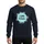 Winter Lovers' Light Blue Cyan Black Hand-Drawn 'I Love Winter' Circular Emblem Whimsical Snowflakes Stars Sweatshirt - 1