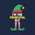 Family Christmas Group Whimsical Green Elf Hat Red Trim Yellow 'Principal Elf' Text Candy Cane Striped Legs Gold Bells Sweatshirt - 2