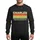 Vintage Style Admirers Retro 'Charles' Distressed Beige Typographic Five Muted Stripe Grunge Design Sweatshirt - 1