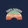 California Lovers' Vintage Retro Santa Barbara Collegiate Cream Off-White Text California Script Abstract Sunset Teal Olive Red-Orange Waves Sweatshirt - 2