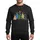 Modern Holiday Style Five Stylized Camo Christmas Trees with Desert Blue Woodland Earth Tone Tactical Patterns, Yellow Stars & Snowflakes Sweatshirt - 1