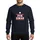 Alternative Style Enthusiasts Minimalist White Skull & Distressed Slab-Serif Text with Bold Red Bars Sweatshirt - 1
