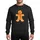 Christmas Lovers' Geometric Mosaic Gingerbread Man Warm Orange-Brown Red Bow Tie White Zigzag Icing Sweatshirt - 1
