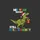 Kids' & Boys' Playful Olive T-Rex Santa Hat Christmas Lights Still Naughty Holiday Design Sweatshirt - 2