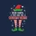 Holiday Fun Lovers' Humorous Red Green White Elf Hat Naughty Ones Striped Legs Cartoon Sweatshirt - 2