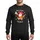 Holiday Celebration Fans' Cheerful Cartoon Santa Sombrero Beer Mug Guitar Más Cerveza Festive Red Golden Yellow Magenta Sweatshirt - 1