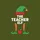 Teachers' Whimsical Christmas 'THE TEACHER ELF' Text Green Hat Red Gold Striped Legs Apple Sweatshirt - 2