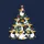 Bird Lovers' Whimsical Flat-Color Pelican Christmas Tree with Holly, Red Berries & Gold Stars Sweatshirt - 2