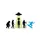 Snowboarding Enthusiasts' Minimalist Evolution Sequence Black Silhouettes Green-Eyed Alien Blue Snowboarder Sweatshirt - 2