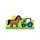 Kids' Whimsical Brown Horse Green Tractor Farm Scene Soft Yellow Sun Blue Sky Applique Style Sweatshirt - 2