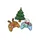 Kids' Festive Christmas Gaming Controllers Rustic Hand-Drawn Tree Reindeer Snowman Forest Green Cherry Red Sweatshirt - 2