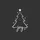 Christmas Enthusiasts Minimalist White Line Art Christmas Tree Five-Pointed Star Calligraphic Joy Script Snowflake Sweatshirt - 2