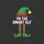 Christmas Enthusiasts' Humorous Flat Vector Elf Character Art: Green Hat Yellow Lightbulb, White 'I'M THE SMART ELF' Text, Red Green Striped Legs Sweatshirt - 2