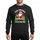 Festive Humor Enthusiasts Bold Smirking Santa American Flag Sunglasses Red Green Magenta Festive Cartoon Sweatshirt - 1