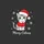Kitten Lovers' Whimsical Gray Tabby Red Santa Hat Emerald Eyes White Snowflakes Merry Catmas Sweatshirt - 2