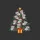 Family Holiday Fans' Playful Gray Koala Christmas Tree Red Santa Hats Green Leaves Multi-Color Lights Orange Star Sweatshirt - 2