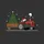 Christmas Enthusiasts' Vibrant Red Tractor Holiday Tree Rustic Art with Santa Hat, Gold Star & Snowflakes Sweatshirt - 2