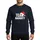 Couples' Festive Stacked 'TEAM NAUGHTY' Bold Distressed White Text & Classic Red Santa Hat Sweatshirt - 1