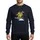 Winter Sports Enthusiasts' Dynamic Lime Green Frog Skier Mid-Air Jump, Bright Striped Beanie & Scarf, Flat Graphic Art Sweatshirt - 1