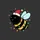 Bee Lovers' Festive Whimsical Golden Yellow Black Striped Bee Santa Hat Holiday Lights Design Sweatshirt - 2