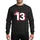 Thirteen-Year-Olds' Festive Bold Blocky 13, Bright White Distressed, Red Offset Shadow, Santa Hat Sweatshirt - 1