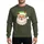 Holiday Season Fans' Retro Winking Santa Red Orange Yellow Green Blue Violet Striped Hat Sweatshirt - 1