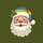 Holiday Season Fans' Retro Winking Santa Red Orange Yellow Green Blue Violet Striped Hat Sweatshirt - 2